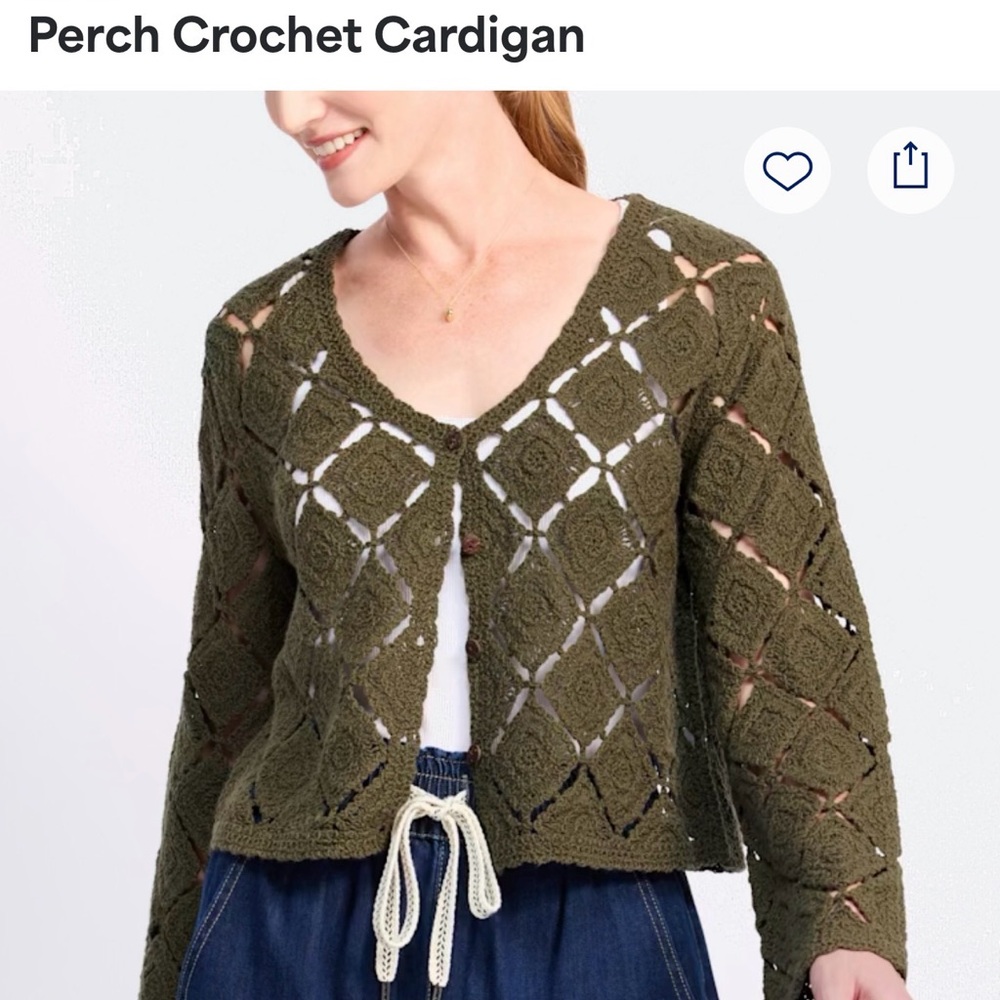 Olive Green Textured Women's Sweater NWOT